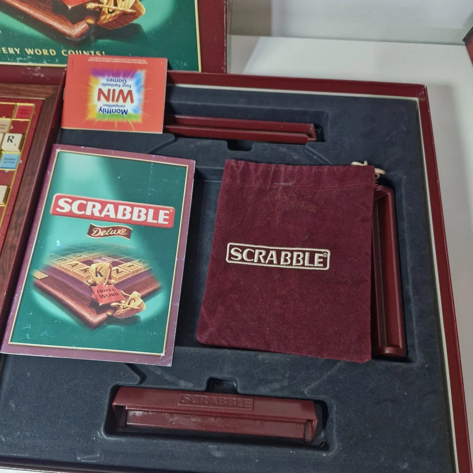 Mattel Scrabble Deluxe Edition Board Game Complete - Image 3 of 4