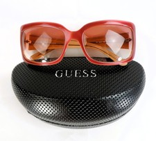 GUESS Women s Y2K Sunglasses 100 UV Protection Gradient Brown Lenses Case Incl.