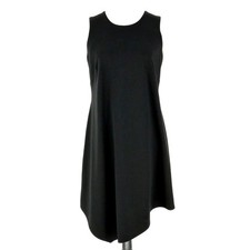 Calvin Klein Dress Womens 6 Black Asymmetric Hem Lined Back Zip Career Office