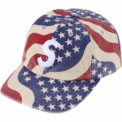 Supreme SS26 Pigment Coated S Logo 6 Panel American Flag Hat Cap