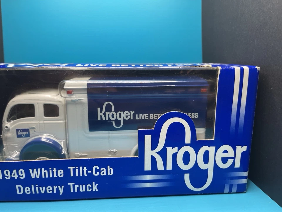 Camión de reparto "Kroger" con cabina inclinable blanco escala 1949 ERTL COLECCIONABLES RARO Foto 3 de 4