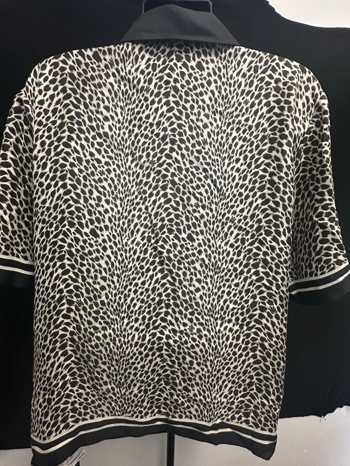 Camisa de seda bowling leopardo blanco y negro AMIRI MA Foto 2 de 4
