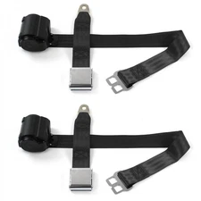 Triumph TR250 1961-1976 Airplane 2pt BK Retract Bucket Seat Belt Kit-2 Belts  