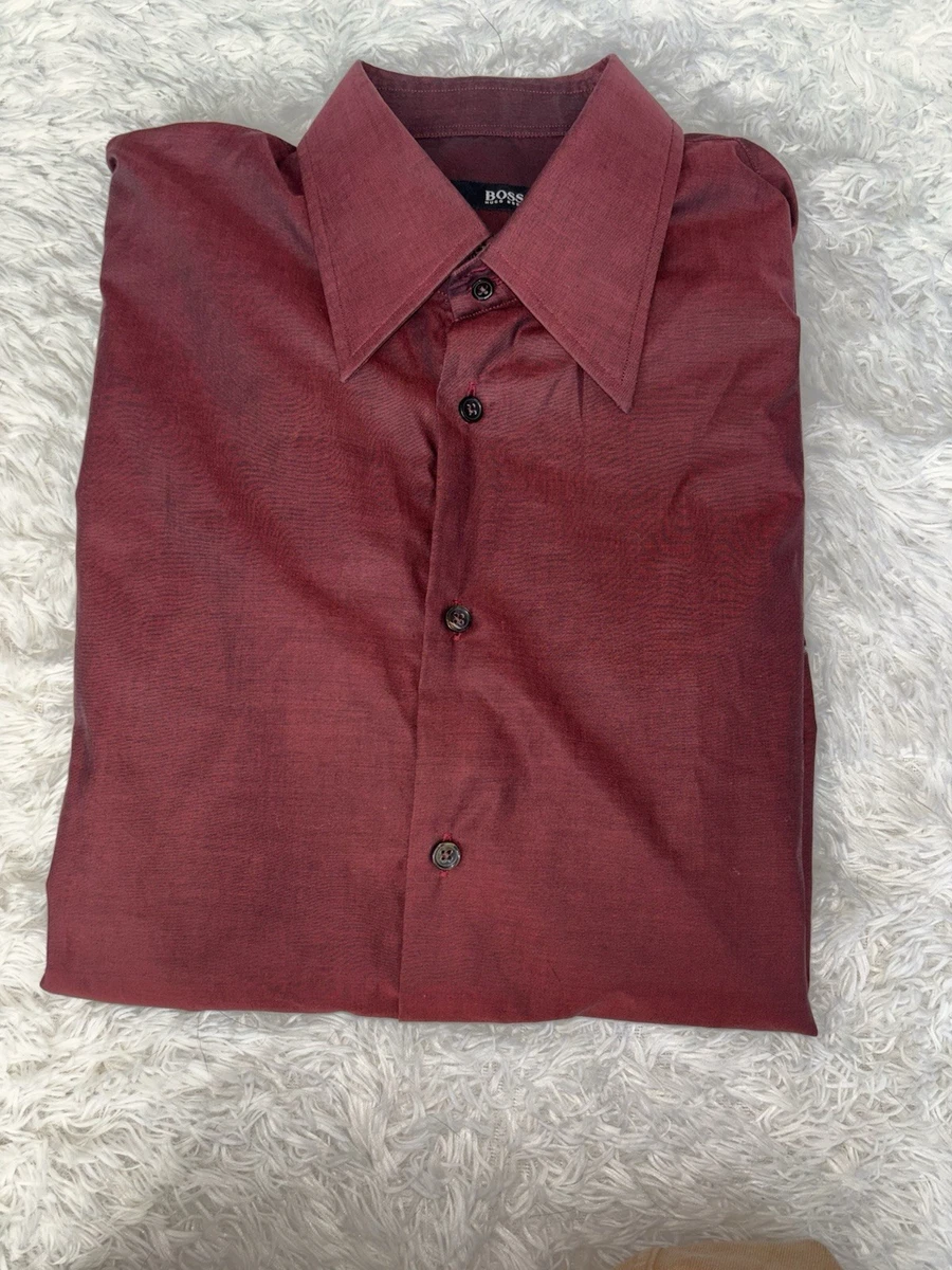 Chemise Homme Hugo Boss Rouge En Coton - Taille M - Neuf Sans étiquettes