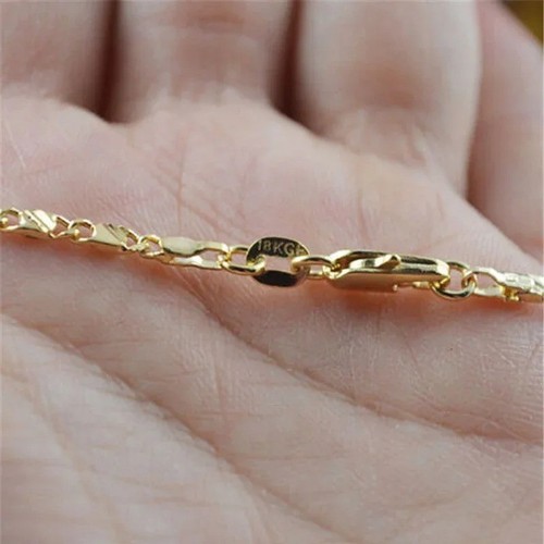Exquisite 925 Silver 18K Gold Filled Necklace Chain 16-30 Inch Unisex Jewelry - Bild 3 von 9