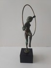 Max Le Verrier 1930s French Art Deco Hoop Dancer Sculpture, Signed Briand — photo 5