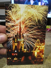 J26 Old Postcard FLORIDA Orlando Walt Disney World Magic Kingdom Firework Show 1