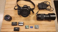 Sony A700 with Multiple Lenses, 3 Batteries,  Memory Cards, and Carry Case