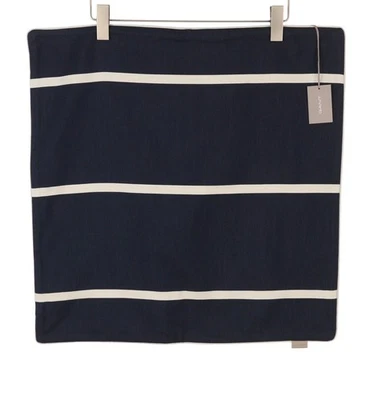 Gant Housse Oreiller Femme 60x60 CM Bleu Coton Mélangé Rayé Logo - Photo 1/4