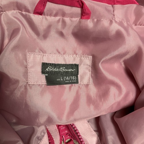 Eddie Bauer Windbreaker Youth Girl Large (14-16) Rain Resistant Pink. 0895 - Picture 3 of 3