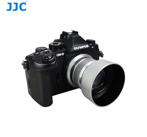 JJC Silver Lens Hood for Olympus M.Zuiko Digital MZD ED 45mm f/1.8 46mm (LH-40B) - Picture 4 of 12