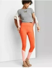 All In Motion Womens High Rise Orange Tye Dye Leggings Size Med Yoga Workout