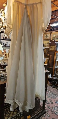 Vintage William Cahill Empire Waist Edwardian Style Long Train Wedding Gown - Picture 12 of 15