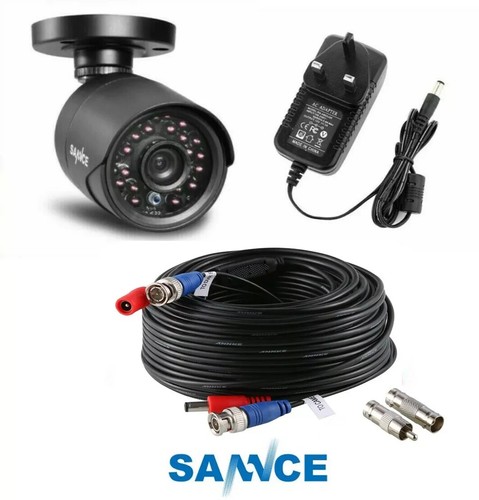 SANNCE 900TVL IP66 Überwachungskamera Überwachungskamera, 30 m Strom-Video-Kabel & 12 V Netzteil.