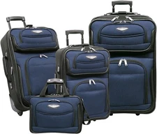 Travel Select 4 Piece Expandable Softside Luggage Set Carry On Tote Bag Navy