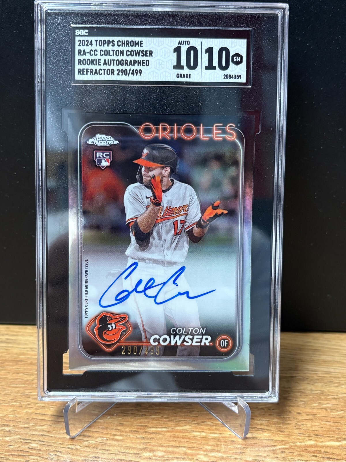 2024 Topps Chrome - Colton Cowser RC Auto Refractor /499 #RA-CC SGC 9 PSA 9