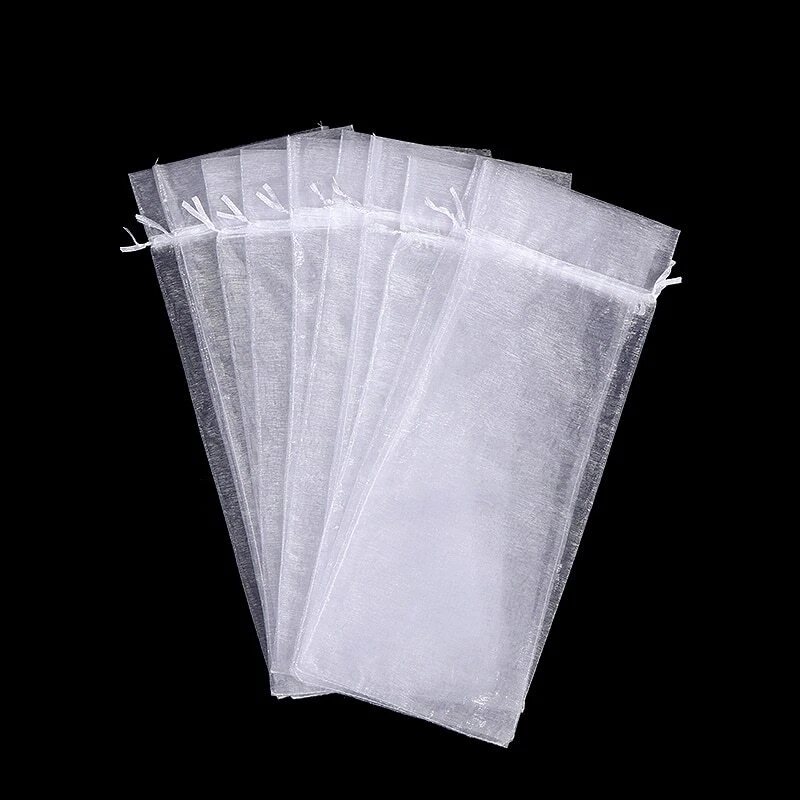 10Pcs Wine Bag Organza Drawstring Wine Bottle Gift Bags 37x14cm - Image 4 of 4
