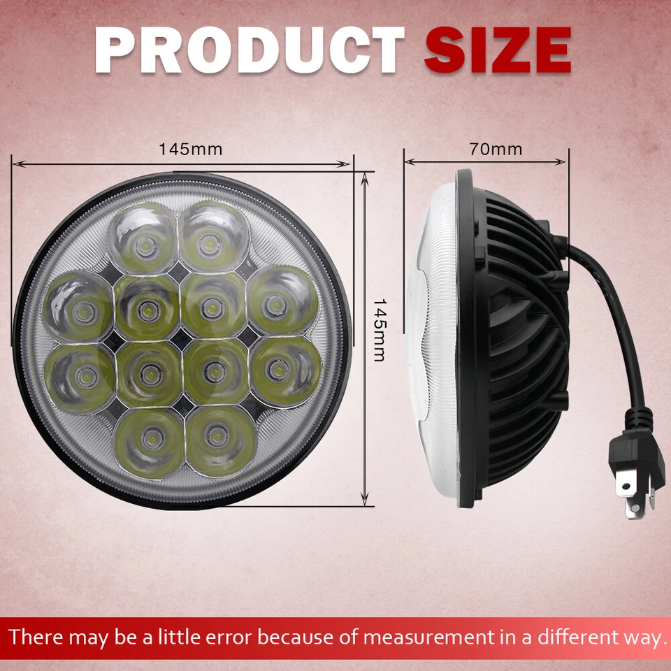 4 peças 5,75" 5-3/4" faróis de LED redondos Hi Lo para GMC C15/C1500 Suburban Chevy - Imagem 2 de 4