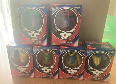 SUPER7 The Grateful Dead Flat Box of all 6 Dancing Bears ReAction Figures NEW