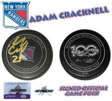 Adam Cracknell Signed Game Puck New York Rangers 100th Anniversary Puck w/COA