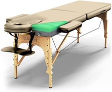 Heavy-Duty Professional Memory Foam Massage Table w/Case, Supports 465 lbs Cream