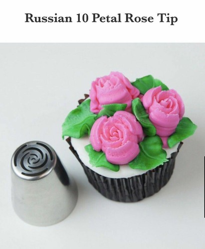Russian Nozzles Icing Piping Tips Rose Tulip Cupcake Decorating 7 Pcs Set - Picture 6 of 8