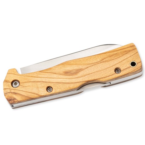 HERBERTZ FOLDING POCKET KNIFE / STAINLESS / OLIVE WOOD / DROP POINT / BACK LOCK - Picture 8 of 9