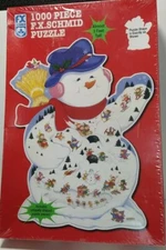 New FX Schmid Puzzle Shaped Snowman Winter Carnival Almost 3 Feet Tall 
