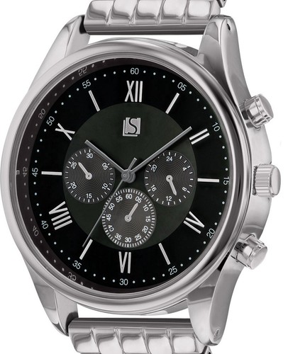 Spirit Men's Black Dial Silver Colour Metal Bracelet Watch - Picture 2 of 2