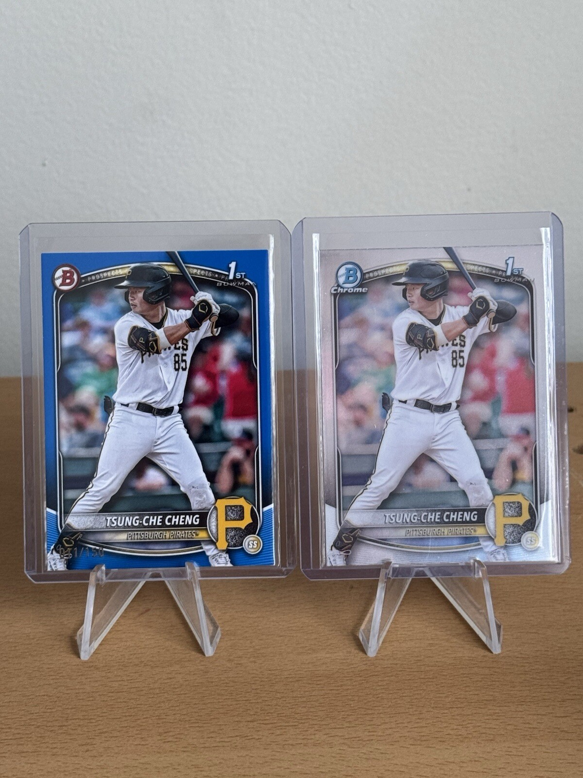 Tsung-Che Cheng 2025 1st Bowman Blue #011/150 & 1st Chrome Card