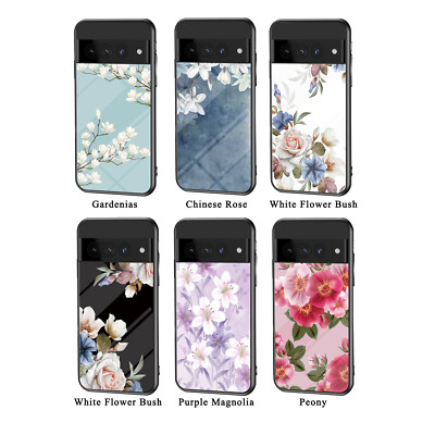 Tempered Glass Flower Phone Case for Xiaomi 15 13 12 11 10 15T POCO X3 M6 X7 X5
