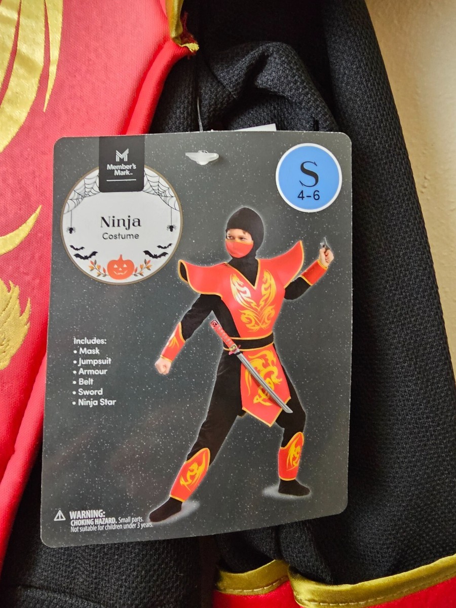Kids Red Dragon Ninja Mortal Kombat Cosplay Halloween Costume 4-6