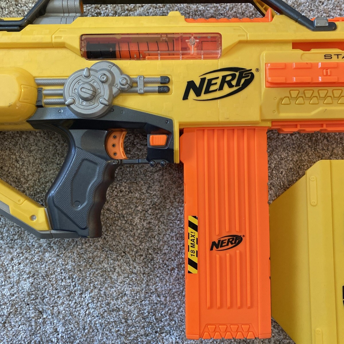 Nerf N-Strike STAMPEDE ECS 18 Blaster w/ Shield, Bipod, 18