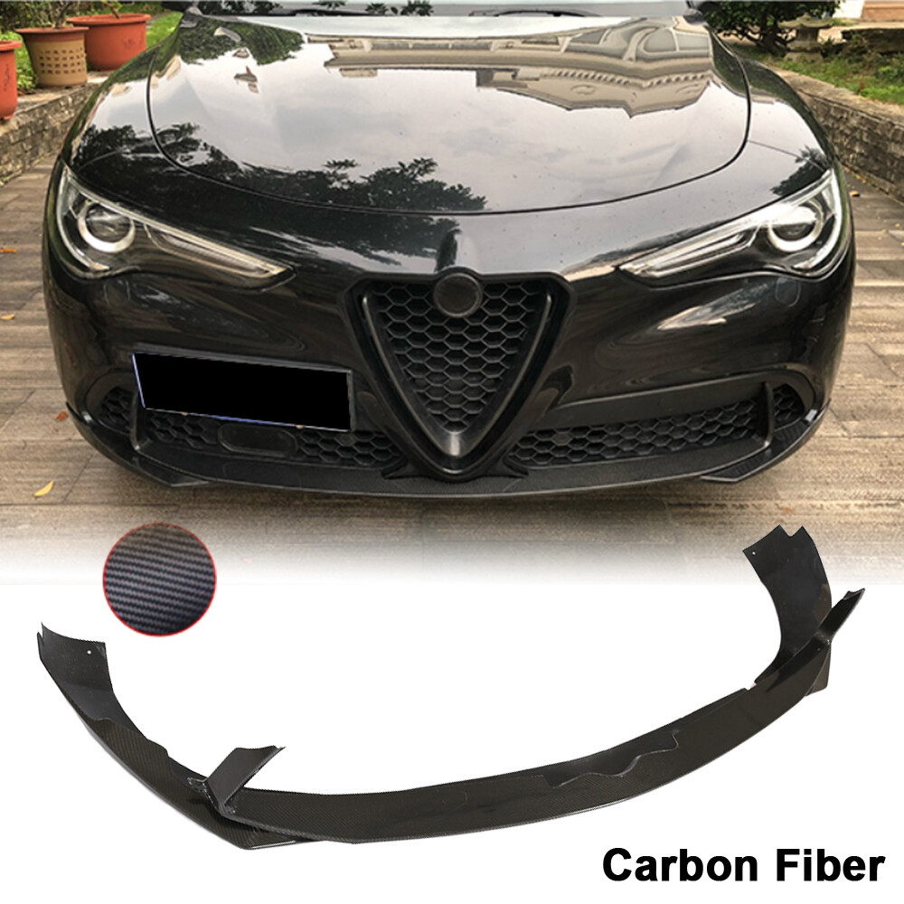 For Alfa Romeo Stelvio SUV 2017-2019 Carbon Fiber Front Bumper Lip Chin Spoiler