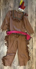 Vintage 1980s Handmade Indian Halloween Costume Child's Cherokee Headdress