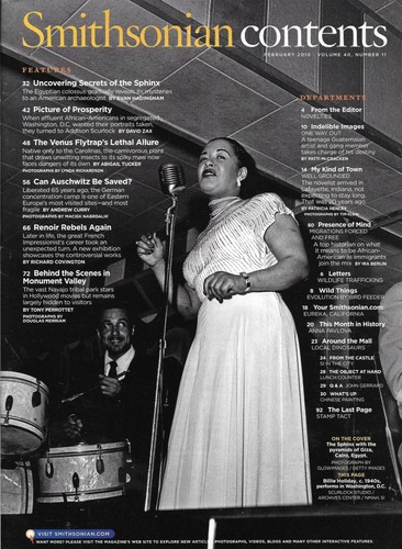 Smithsonian Feb 2010 Mystery Sphinx African American Venus Flytrap Renoir Monume - Picture 7 of 12