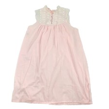 Vintage 1960s Katz Sleevless Nightgown Sleep Dress Gown L Pink White Corquette