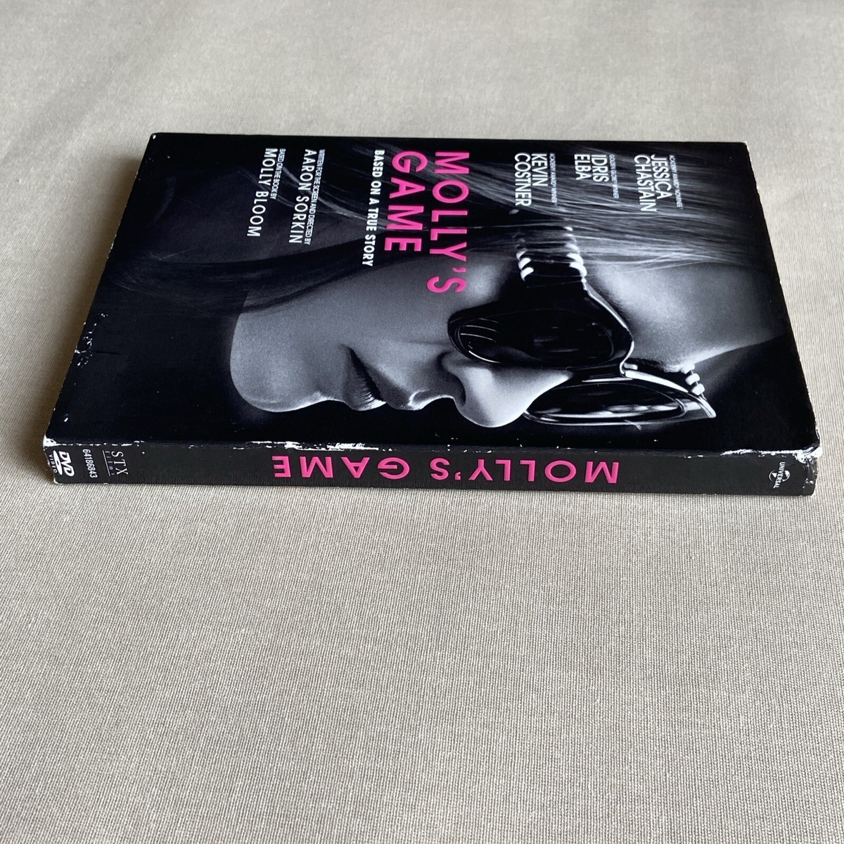 Molly's Game (DVD, 2017) W/ Slipcover True Story Legal Crime