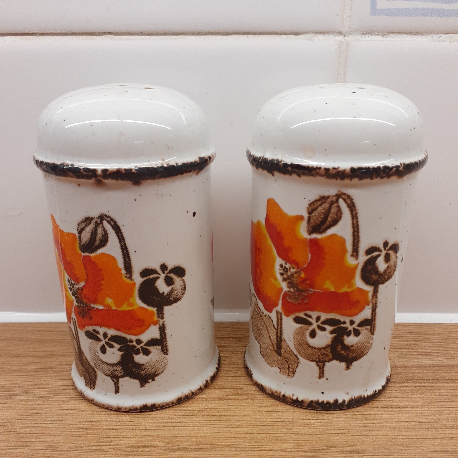 Vintage Midwinter Stonehenge Poppy Salt And Pepper Pots Cruet Set eBay