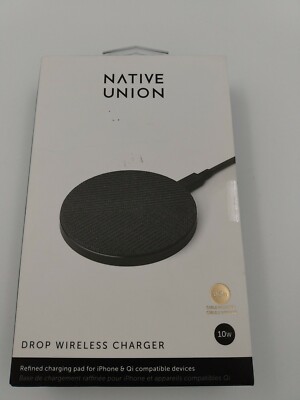 Native Union Drop Fast Charging 10W Qi Wireless Charger Charcoal Gray