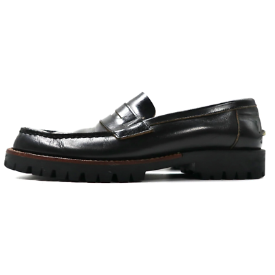 COMME des GARCONS Coin Loafers US6 Black Leather Tank Sole COMME des GARCONS Coin Loafers US6 Black Leather Tank Sole