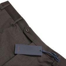 Zanella NWT Dress Pants Size 38 US Devon In Solid Brown 100 Wool