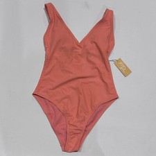 Women's V-Neck High Leg One Piece Swimsuit - Kona Sol Orange XS 0-2