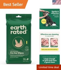 70 Count Wild Oat Scented Pet Ear Wipes - Gentle, Mess-Free Cleaning for Dogs