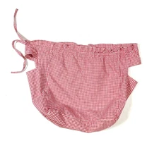 Pottery Barn Kids Gingham Basket Liner Large Bucket Bin Bag Red White Cotton