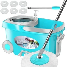 Funclean Spin Mop And Bucketmop And Bucket With Wringer Set For Home360 Spinning
