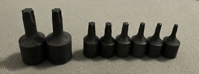 8 Pc Torx Bit Set. T45, T40 3/8  Dr. T30, T27, T25, T20, T15, T10 1/4  Dr. USA