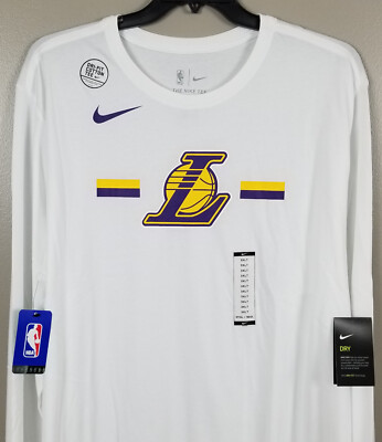 NIKE NBA LAKERS バスケットボールシャツSize XXL NIKE LA LAKERS NBA TEAM ISSUED LS SHIRT WHITE RARE NEW (SIZE 3XL