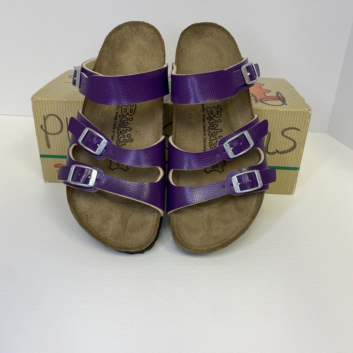 Birkenstock Birki's Havanna Purple Birko-Flor 3 Strap Sandal
