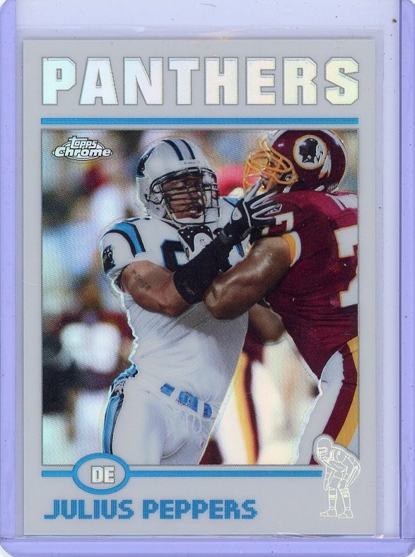 2004 Topps Chrome Julius Peppers Refractor - Carolina Panthers T1